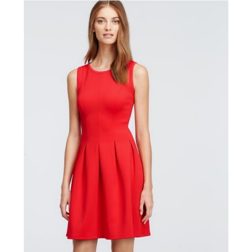 J. Crew Pleated Flare Ponte Dress